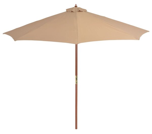 Tópszínű kültéri napernyő farúddal 300 cm