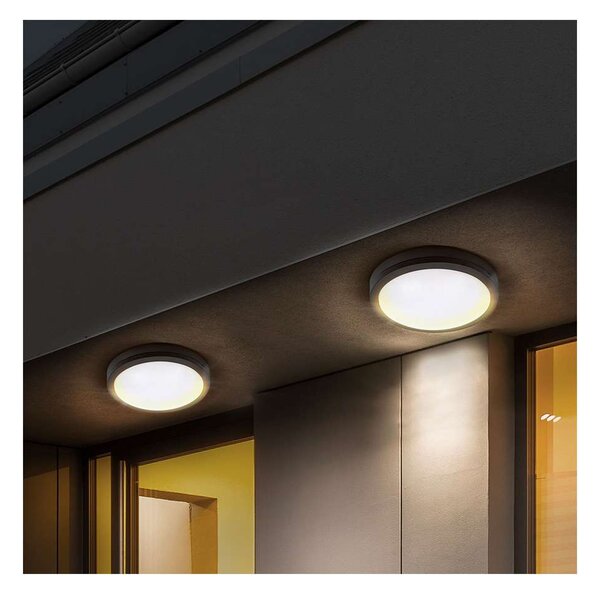 WO746 Siena kültéri LED lámpa - kör 17 cm, szürke