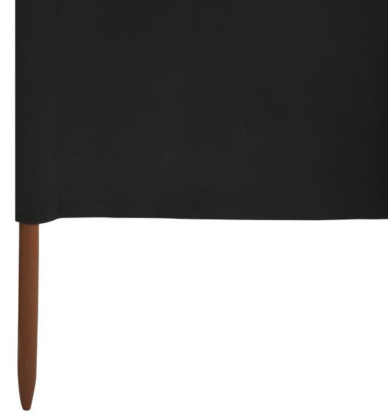 Fekete 9 paneles szövet szélfogó 1200 x 160 cm