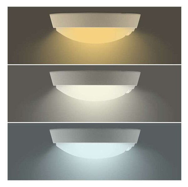 WO780-2 kültéri LED lámpa érzékelővel - 22 cm kör, 2 burkolat, fekete / fehér