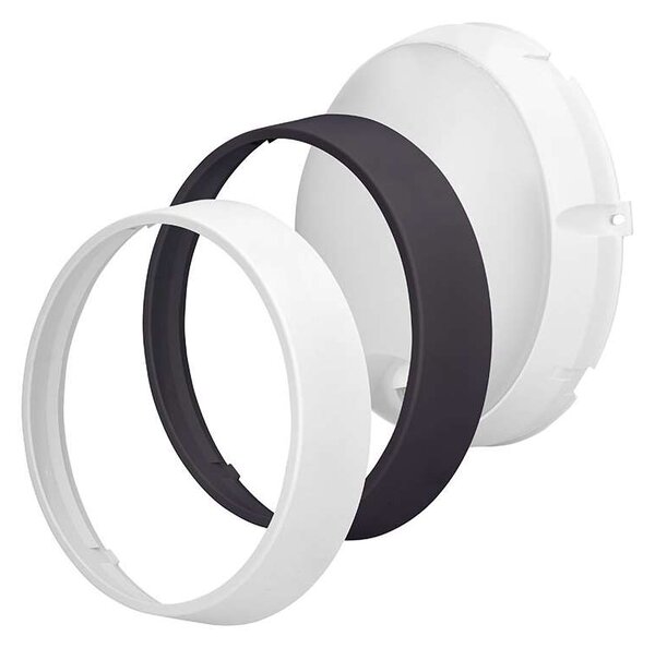 WO780-2 kültéri LED lámpa érzékelővel - 22 cm kör, 2 burkolat, fekete / fehér