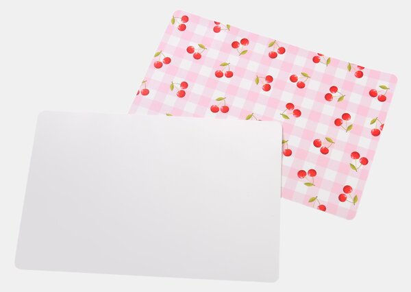 Sinsay - Kockás tányéralátét cseresznye mintával 2 pack - rózsaszín