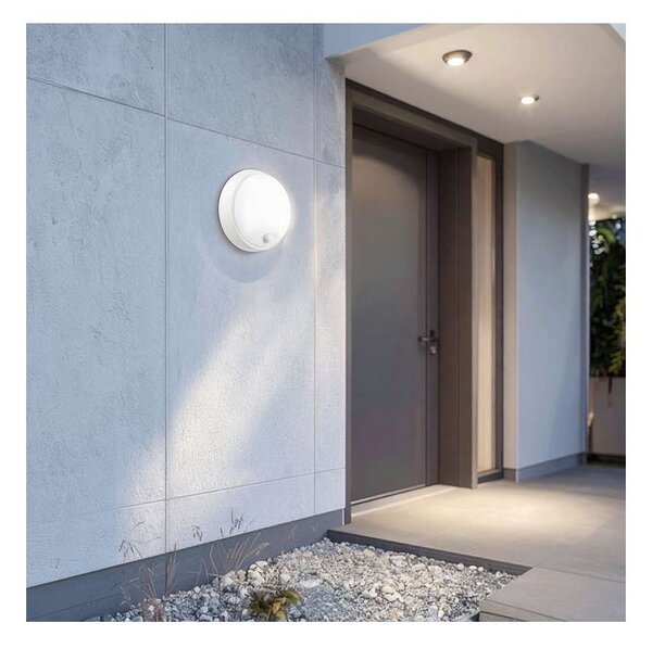WO780-2 kültéri LED lámpa érzékelővel - 22 cm kör, 2 burkolat, fekete / fehér