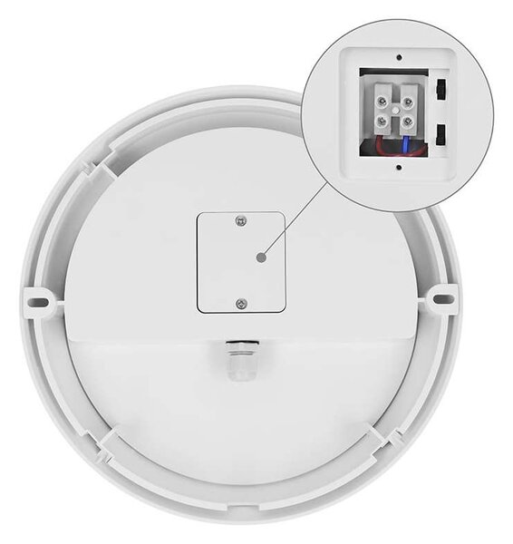 WO780-2 kültéri LED lámpa érzékelővel - 22 cm kör, 2 burkolat, fekete / fehér
