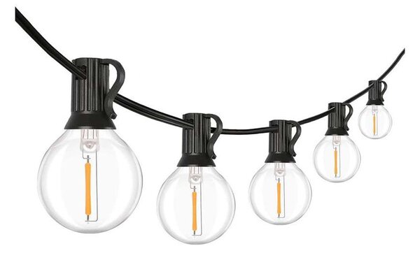 WO794-2 kültéri LED fényfüzér, 5 + 3 m, fekete