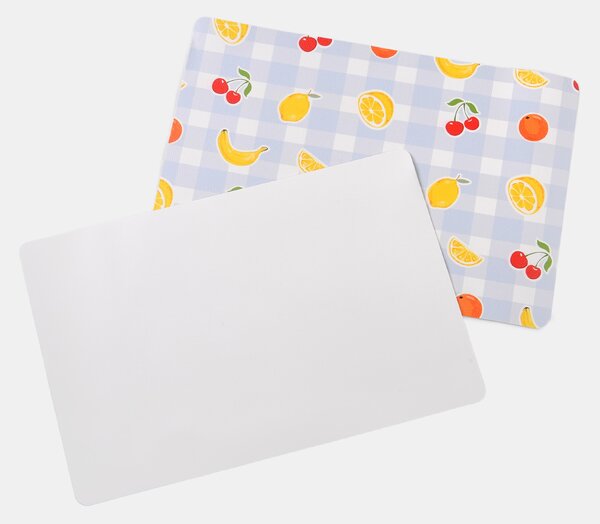 Sinsay - Kockás tányéralátét gyümölcs mintával 2 pack - világoskék