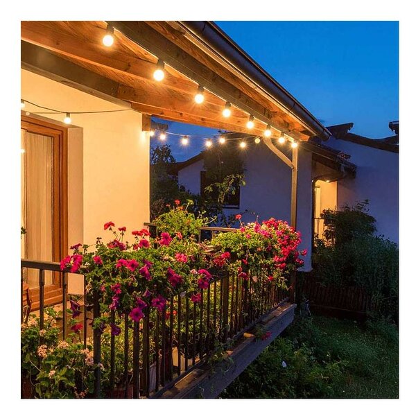 WO794-2 kültéri LED fényfüzér, 5 + 3 m, fekete