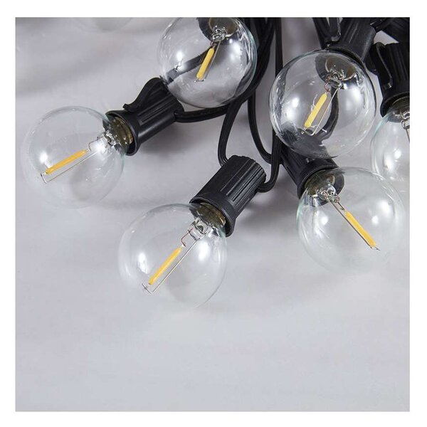 WO794-2 kültéri LED fényfüzér, 5 + 3 m, fekete