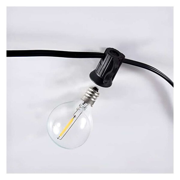 WO794-2 kültéri LED fényfüzér, 5 + 3 m, fekete