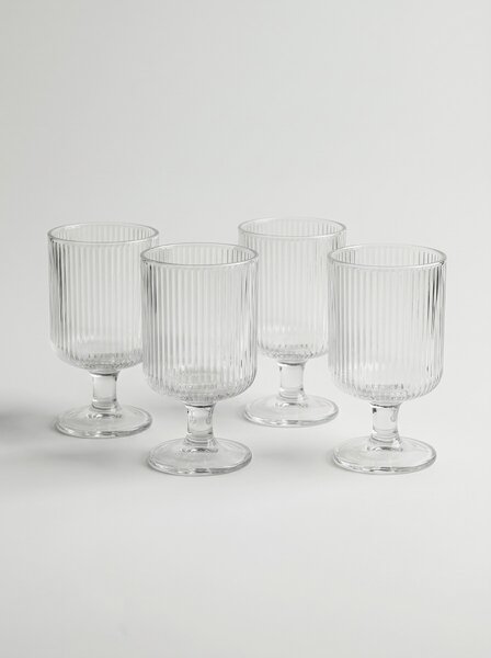 Sinsay - Bordázott talpas poharak 4 pack - clear