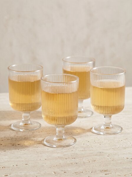 Sinsay - Bordázott talpas poharak 4 pack - clear