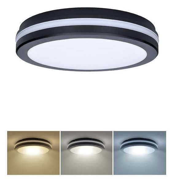 WO820 LED mennyezeti lámpa állítható - 30 cm átmérő, fekete
