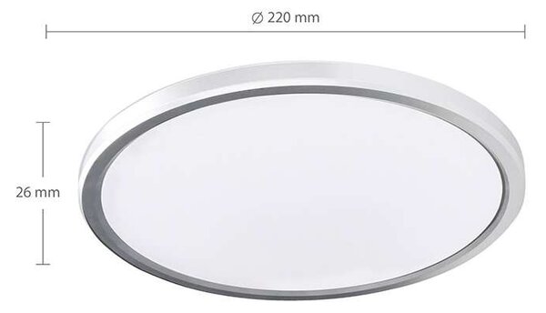 WO825 nedvességálló LED mennyezeti lámpa - átmérő 22 cm, fehér