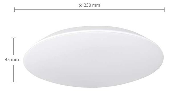 WO822 nedvességálló LED mennyezeti lámpa - átmérő 23 cm, fehér