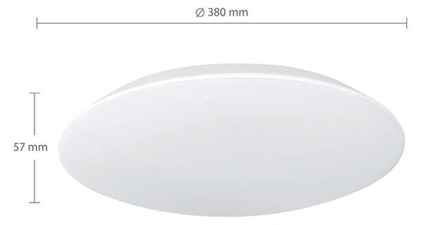 WO824 nedvességálló LED mennyezeti lámpa - átmérő 38 cm, fehér