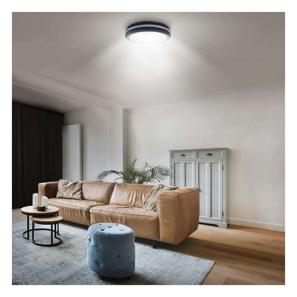 WO820 LED mennyezeti lámpa állítható - 30 cm átmérő, fekete