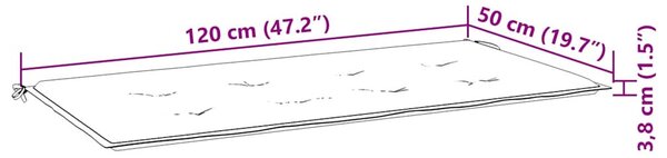 Tömör tíkfa rakásolható kerti pad párnával 128,5 cm