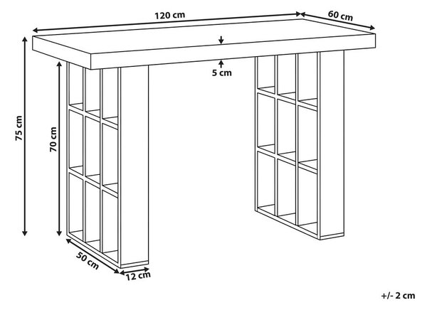 Íróasztal ELURA Világosbarna 120 cm 60 cm polcokkal