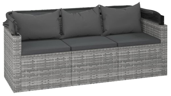 4 részes szürke polyrattan kerti ülőgarnitúra párnákkal
