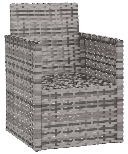 Szürke polyrattan kerti fotel párnával