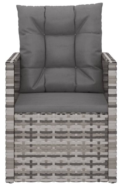 Szürke polyrattan kerti fotel párnákkal