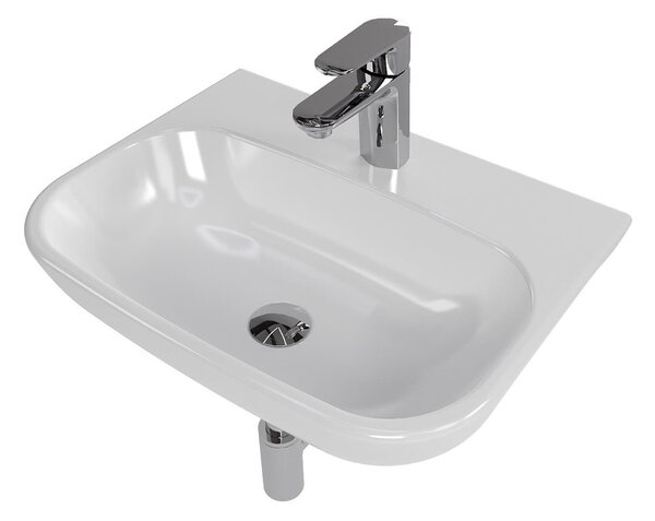 Bathroom set with basin Brevis 50 cm, faucet Lucida, siphon, waste and valves KSETBRE1