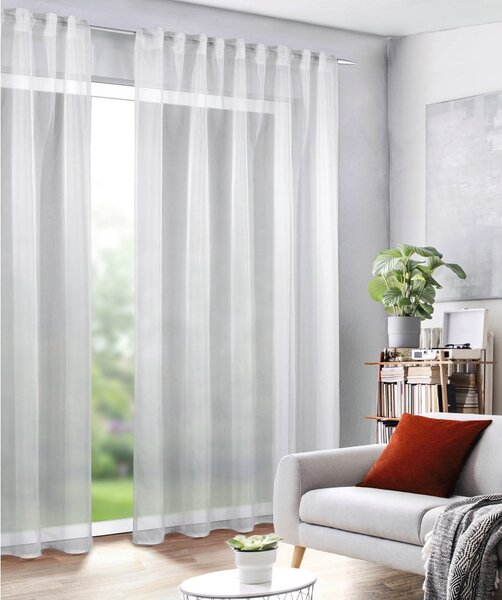 Fehér voile fényáteresztő függöny 135x245 cm Uni – Sehlbach