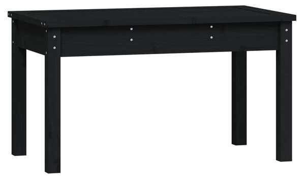 Fekete tömör fenyőfa kerti pad 80x44x45 cm