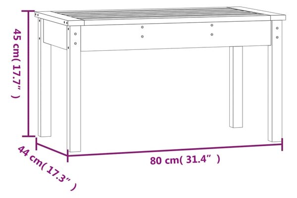 Mézbarna tömör fenyőfa kerti pad 80 x 44 x 45 cm
