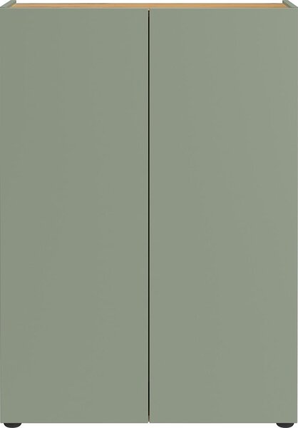 Zsályaszínű szekrény tölgyfa dekorral 74x105x33 cm Alviano – Germania
