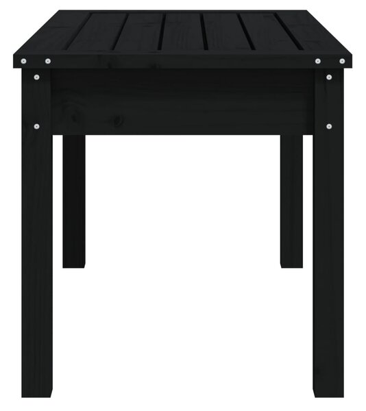 Fekete tömör fenyőfa kerti pad 80x44x45 cm
