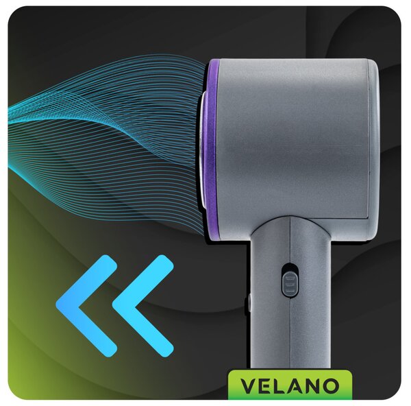 Velano Kézi Ventilátor – 4000 mAh, Hűtőpanellel, LCD kijelzővel – Szürke/Lila (VELWEBR0006)
