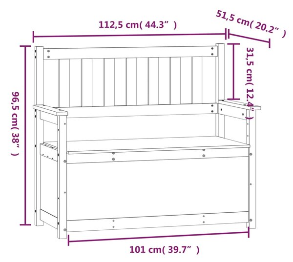 Tömör fenyőfa pad 112,5 x 51,5 x 96,5 cm