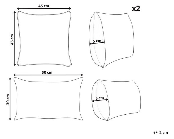 3 db-os dekorpárna szett HOPEA Pamut 30 x 50 cm 45 x 45 cm Színes Virágmintás