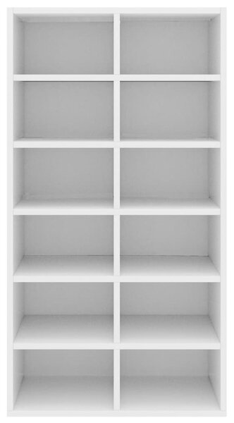 Fehér szerelt fa cipőtartó 54 x 34 x 100,5 cm