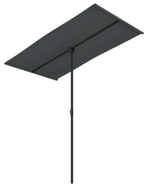 Antracitszürke kerti napernyő alumíniumrúddal 180 x 110 cm