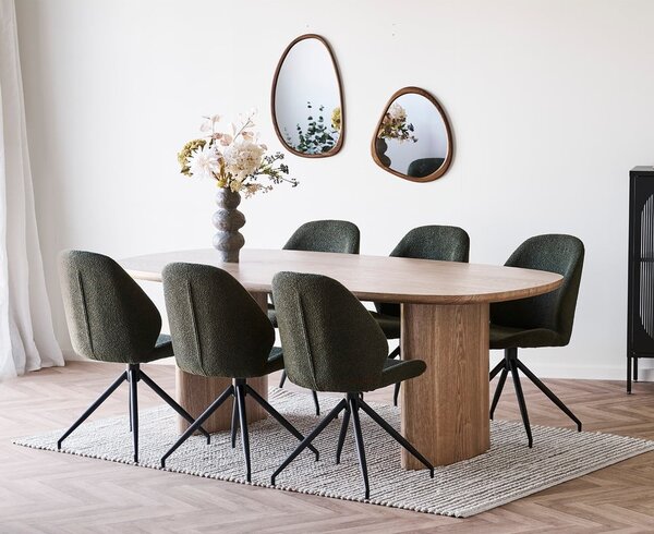 Étkezőasztal kőrisfa dekorral 110x210 cm Serra – House Nordic