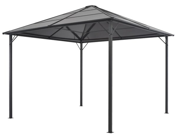 Antracitszürke pavilon alumínium tetővel 3 x 3 m
