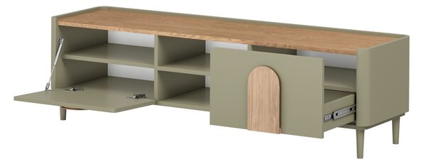 Amilio lábas TV szekrény 170 cm - eukaliptusz / baltic dune tölgy / natúr tölgy fogantyúk