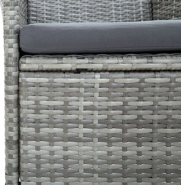 4 db szürke kerti polyrattan étkezőszék