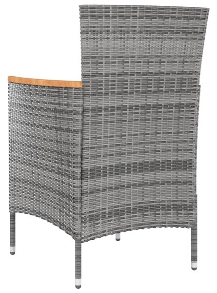 4 db szürke kerti polyrattan étkezőszék