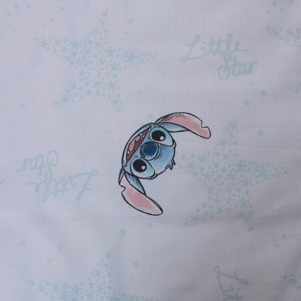 Fehér pamut gyerek ágyneműhuzat babaágyhoz 100x135 cm Lilo and Stitch "White Star" – Jerry Fabrics