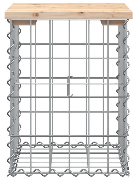 Tömör fenyőfa gabion kerti pad 33x31x42 cm