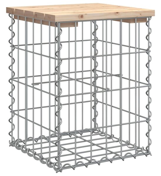 Tömör fenyőfa gabion kerti pad 33x31x42 cm