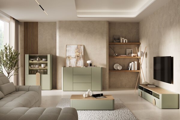 Amilio dohányzóasztal 100 cm fiókos - eukaliptusz / baltic dune tölgy