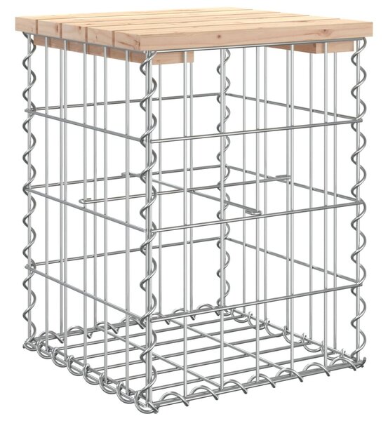 Tömör fenyőfa gabion kerti pad 33x31x42 cm