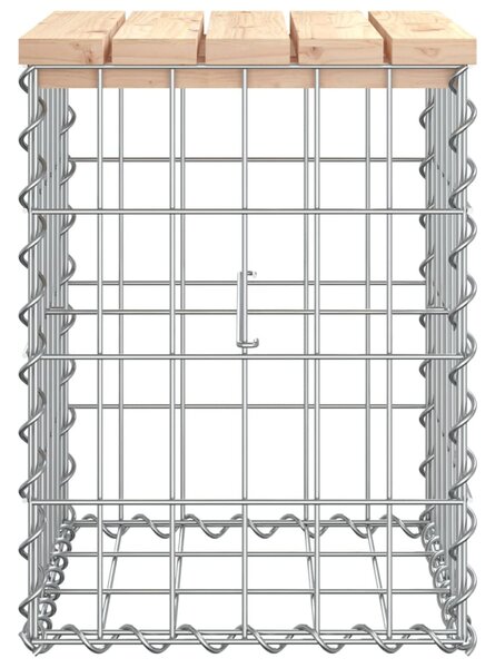 Tömör fenyőfa gabion kerti pad 33x31x42 cm