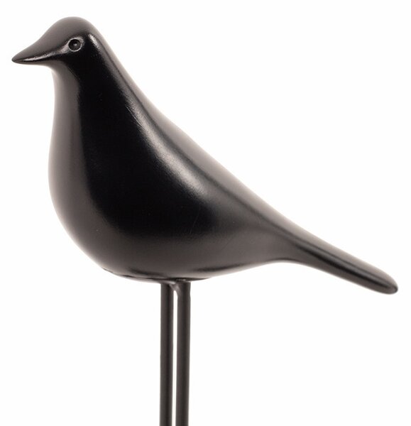 King Home Shp Birdy Dekoráció Szett Műanyag Fém Fekete Madár Figura