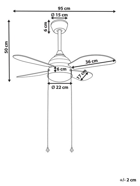Mennyezeti ventilátor világítással DOLORES LED Sárga