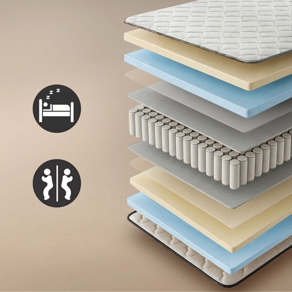 AKORD Furniture Factory Összecsukható Fém Ágykeret Rugós Matraccal 100x200 cm Fekete 6 Lábbal